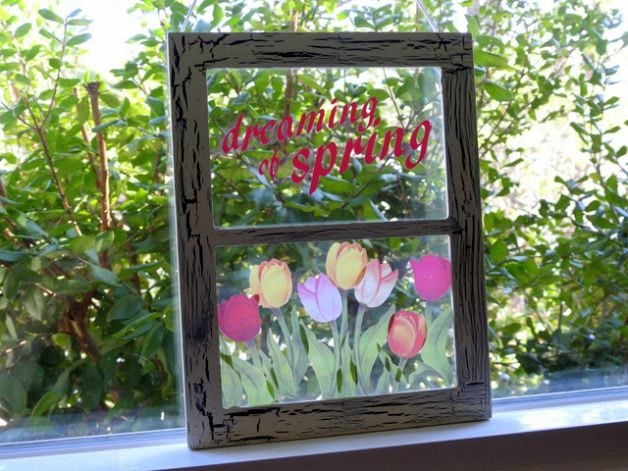 Decoración de ventana de primavera de bricolaje | Proyectos de bricolaje para el hogar