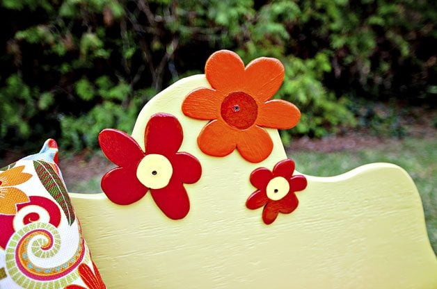 Asiento de carro de jardín de bricolaje - Pájaros y flores