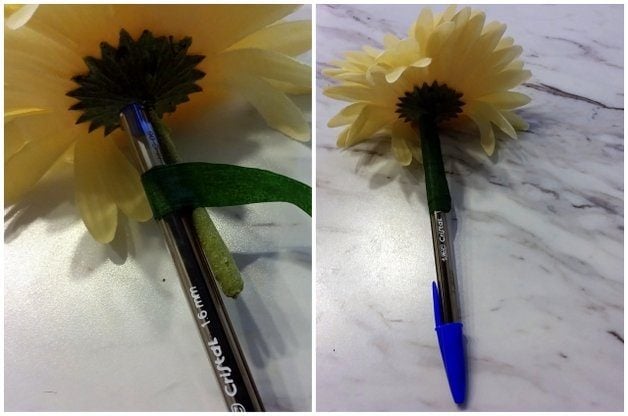 Artesanía fácil de bricolaje con bolígrafos de flores