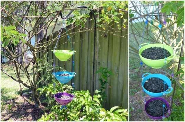 Mini colador comedero para pájaros DIY | Proyectos de patio trasero