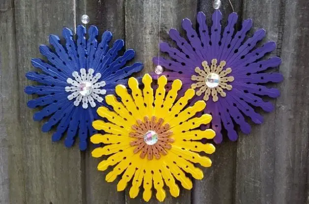 Artesanía de flores con pinzas para la ropa | Artesanías De Flores